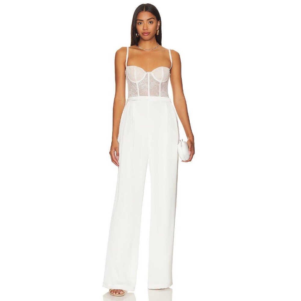 REVOLVE KATIE MAY Tink Lace Jumpsuit Bridal Free People Sz S Ivory Sold Out